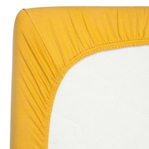 Cearsaf din bambus cu elastic 90 x 200 cm ocher imagine