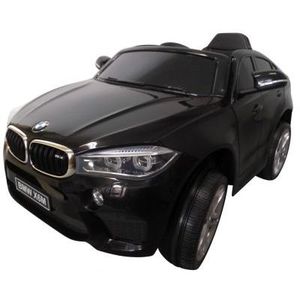 Masinuta electrica cu telecomanda roti din spuma EVA si scaun din piele BMW X6M negru R-Sport imagine