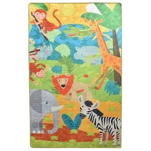 Covor antiderapant pentru copii Animals 100x150 cm imagine