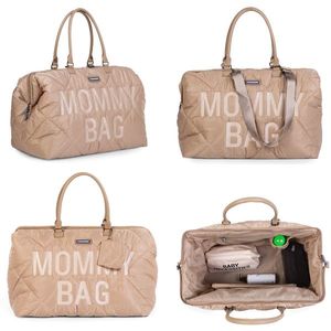 Geanta de infasat matlasata Mommy Bag bej Childhome imagine