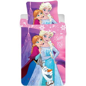 Set lenjerie pat copii Frozen Sisters 90x140 SunCity imagine