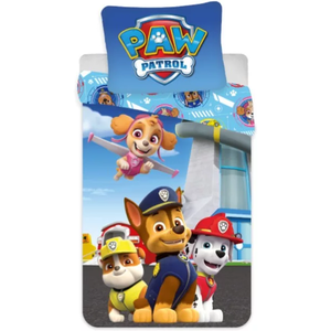 Set lenjerie pat copii Paw Patrol Marshall Chase Rublle and Skye 100x135 SunCity imagine