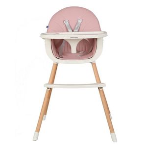 Scaun de masa KikkaBoo 2in1 Nutri Wood Pink imagine