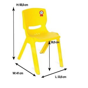 Scaunel cu spatar pentru copii Happy Chair Galben imagine