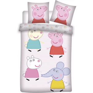 Set lenjerie pat copii Peppa Pig 100x135 + 40x60 SunCity imagine