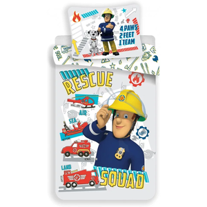 Set lenjerie pat copi 100x135 + 40x60 Fireman Sam Rescue Squad SunCity imagine