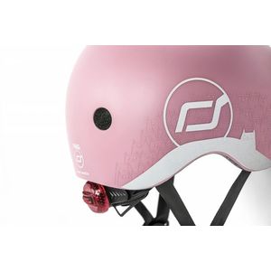 Casca de protectie pentru copii sistem de reglare magnetic cu led XXS-S 45-51 cm 1 an+ Rose Reflectorizant Scoot Ride imagine