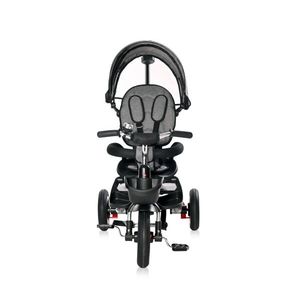 Tricicleta pentru copii Lorelli Zippy Air Graphite control parental 12-36 luni , cu scaun reversibil, rotire 360 grade, spatar reglabil pe multiple pozitii, roti din cauciuc cu camera si 2 tipuri de suport pentru picioare imagine