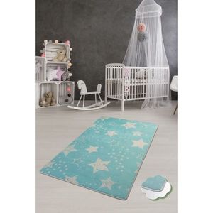 Covor antiderapant pentru copii Stars Blue 150x200 cm imagine