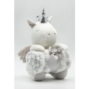 Paturica pufoasa cu jucarie TOY unicorn 25cm Hausmann imagine