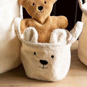 Cos depozitare Childhome 25x20x20 cm Teddy alb imagine