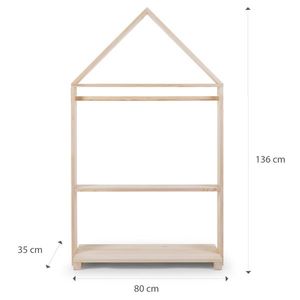 Mobilier decorativ casuta cu roti Childhome 80x135 cm lemn natural imagine