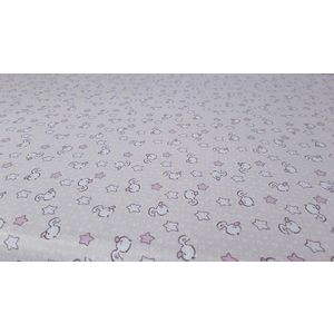 Set cearceafuri Pink Ducks KidsDecor cu elastic din bumbac 52x95 cm imagine