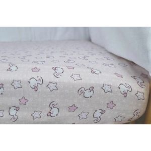 Set cearceafuri Pink Ducks KidsDecor cu elastic din bumbac 70x140 cm imagine