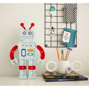 Lampa Little Lights Robot Metalic Blue imagine