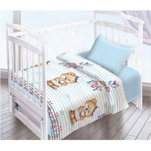 Cearceaf din bumbac cu elastic Nichiduta 120x60 cm Sailor Bear imagine