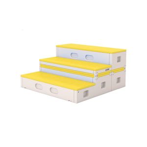 Bancuta modulara pentru gradinita Step Stool Yellow imagine