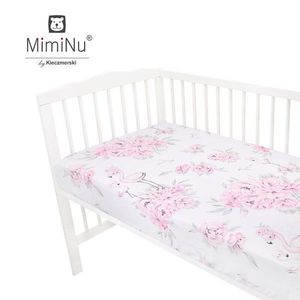 Cearceaf cu elastic pentru patut 140X70 cm din bumbac Peonie pink MimiNu imagine