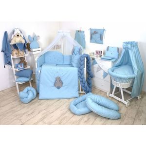 Paturica de infasat multifunctionala Fluffy bumbac blue 78x78cm Amy imagine