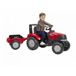 Tractor cu trailer Falk rosu Case IH imagine