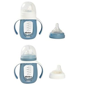 Biberon de invatare 2 in 1 Beaba 210 ml Windy Blue imagine