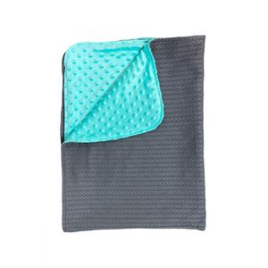 Paturica dubla bumbac tricotat mincky verde menta 95x70 cm imagine