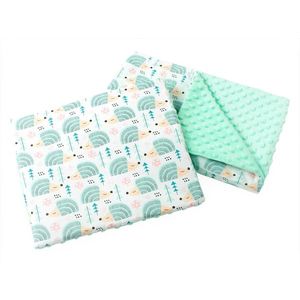 Set paturica 55x75 cm si perna 35x30 cm Minky Mint Hedgehogs imagine