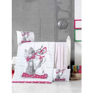 Set lenjerie 6 piese Bumbac Ranforce Kittens 120x60 cm imagine