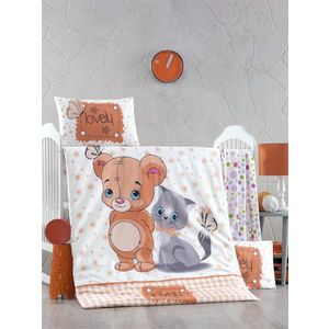 Set lenjerie 6 piese Bumbac Ranforce Mouse and Cat 120x60 cm imagine