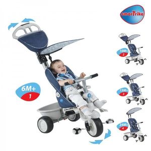 Tricicleta Smart Trike Recliner Stroller 4 in 1 Denim imagine