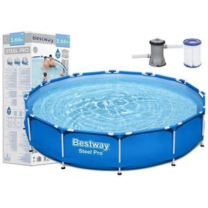 Piscina family gigant cu cadru metalic Bestway 56681 366 x 76 cm cu pompa filtrare 6473 litri imagine