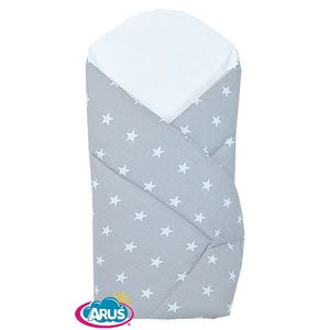 Paturica de infasat multifunctionala standard 80x80 cm White Stars on gray imagine