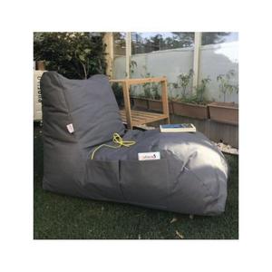 Fotoliu tip day bed Big Bean Bag textil umplut cu perle polistiren gri imagine