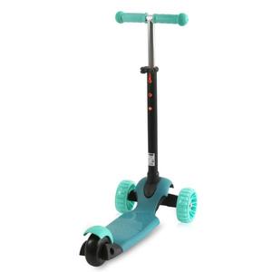 Trotineta Draxter Mint Green cu sezut, spatar, maner parental, roti din silicon cu Led, ghidon reglabil, greutate admisa 20 kg imagine