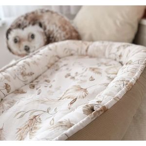 Suport de dormit by BabySteps Babynest Premium bumbac si catifea 70x35 cm Boho Beige imagine