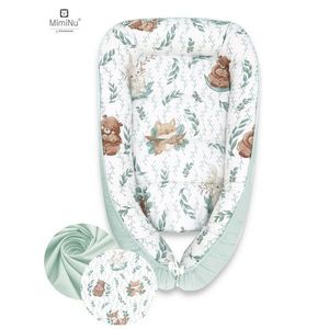 Cosulet bebelus pentru dormit Baby Cocoon 90x50 cm lulu natural MimiNu imagine