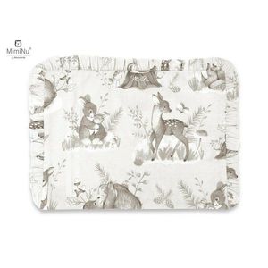 Perna clasica de dormit cu volanas cu husa detasabila cu fermoar din bumbac pentru patut carucior balansoar 30x40 cm Calm Forest Beige MimiNu imagine