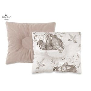 Perna bebelusi profilata cu doua fete 23x26 cm Velvet Calm Forest Beige MimiNu imagine