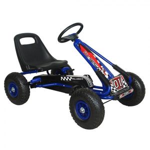 Kart cu pedale volan si roti gonflabile Racer Air Kidscare Albastru imagine