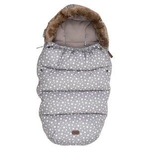 Sac de iarna FreeOn pentru carucior Polar Impermeabil guler detasabil din blanita Cu fleece in interior Grey Dots imagine