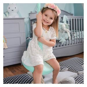 Leagan din lemn si spuma pentru copii Ring Swing by BabySteps Catifea Velvet Mint imagine