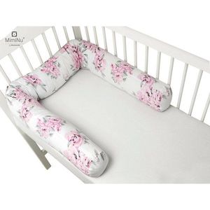 Aparatoare tip rulou pentru patut MimiNu lungime 180 cm bumbac Peonie Pink imagine