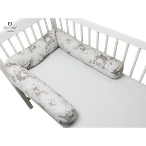 Aparatoare tip rulou pentru patut MimiNu Lungime 180 cm din bumbac Design Calm Forest Beige imagine