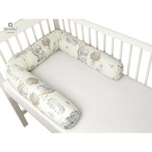 Aparatoare tip rulou pentru patut MimiNu Lungime 180 cm din bumbac Design Seal Beige imagine