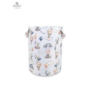 Cos rotund pentru depozitare jucarii MimiNu din bumbac 50x35 cm Parachutes Blue imagine