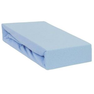 Cearceaf impermeabil cu elastic Qmini pentru patut 120x60 cm din jerseu Blue imagine