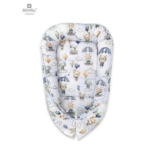 Cosulet bebelus pentru dormit MimiNu Baby Cocoon 75x55 cm Parachutes Blue imagine