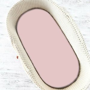 Cearceaf cu elastic Miminu pentru landou carucior si cosulet 80x35 cm Colectia Royal Powder Pink imagine