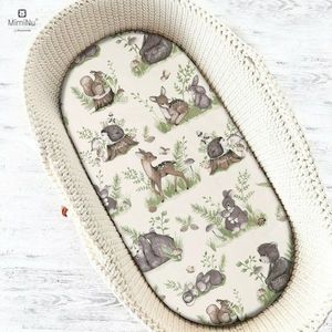 Cearceaf cu elastic Miminu pentru landou carucior si cosulet 80x35 cm Design Calm Forest Natural imagine