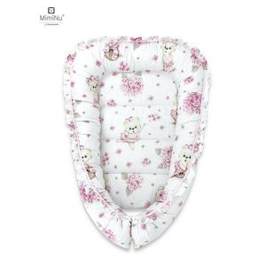 Cosulet bebelus pentru dormit MimiNu Baby Cocoon bumbac 75x55 cm Design Pink Ballerina imagine